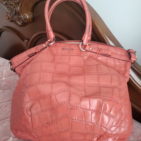 coach orange leather bag - Picture 2 of 6